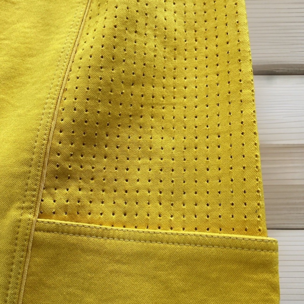 FENDI Women’s Sz 40 (US 8/10) Wool Cotton Silk Lined Yellow Button Front Skirt - Picture 5 of 13
